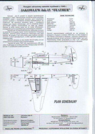 Modelik 2005-01 -  Jak-15 kod NATO Feather radziecki odrzutowy samolot myśliwski z 1946 roku - 02.jpg