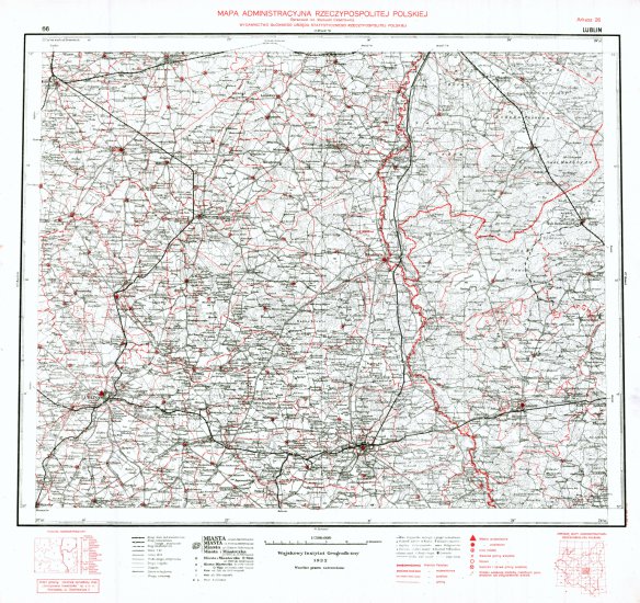 Mapa administracyjna Rzeczypospolitej Polskiej 1-300.000 - 66 - Arkusz 26 LUBLIN WIG 1937.jpg