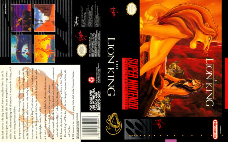  Covers Super Nintendo - The Lion King Super Nintendo Snes - Cover.jpg