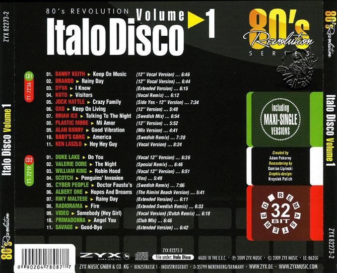 80s Revolution - Italo Disco Volume 1 2009 2 CD - Back.jpg