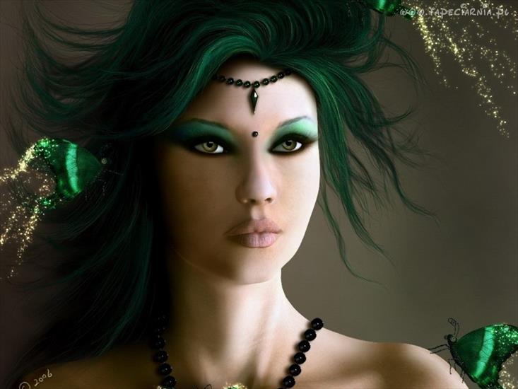 Kobiety fantasy - kobieta_tilaka_zielone_wlosy.jpg