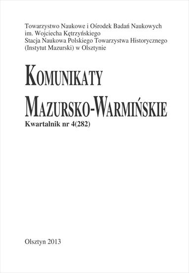 Komunikaty Mazursko-Warmińskie - KMW-282 2013-4 okładka.jpg