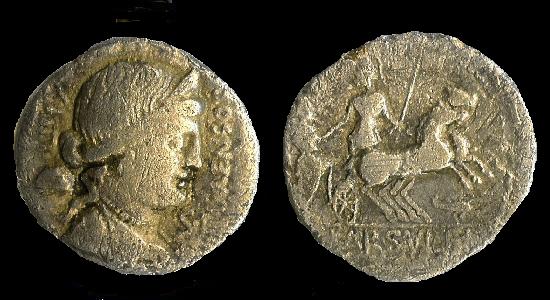Rzym starożytny - numizmatyka rzymska - obrazy - denar_republika. Monety okresu Republiki Rzymskiej.JPG