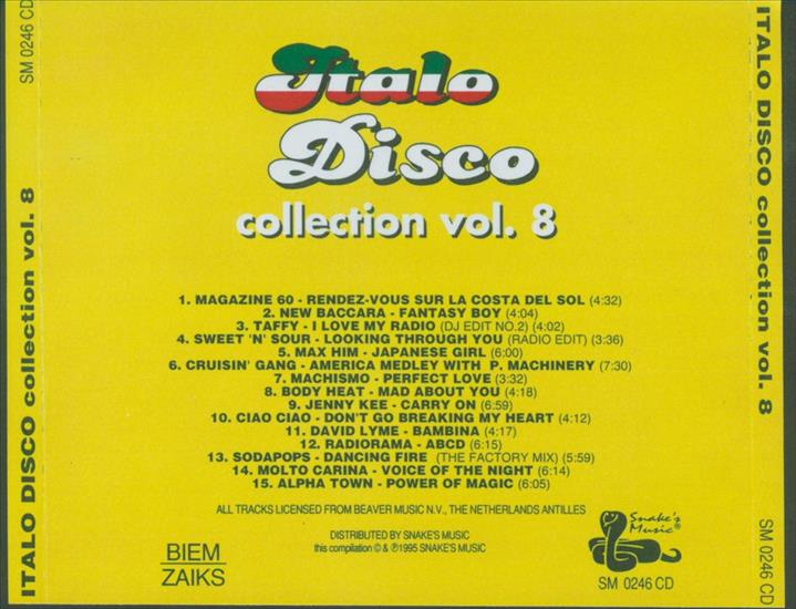 Italo Disco Collection Snakes Music vol 8 - 00. Italo Disco Collection Snakes Music vol 8 -b.jpg
