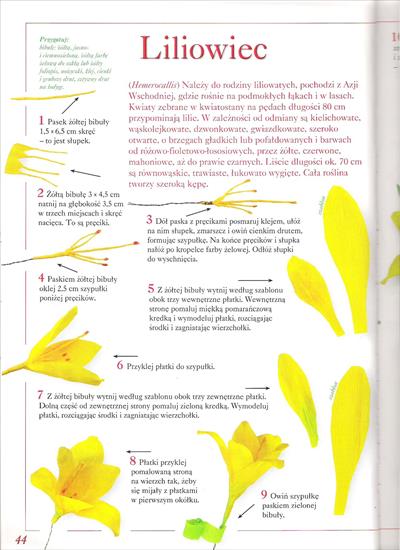 kwiaty z bibuły, papieru i materiału - Liliowiec cz.1.jpg