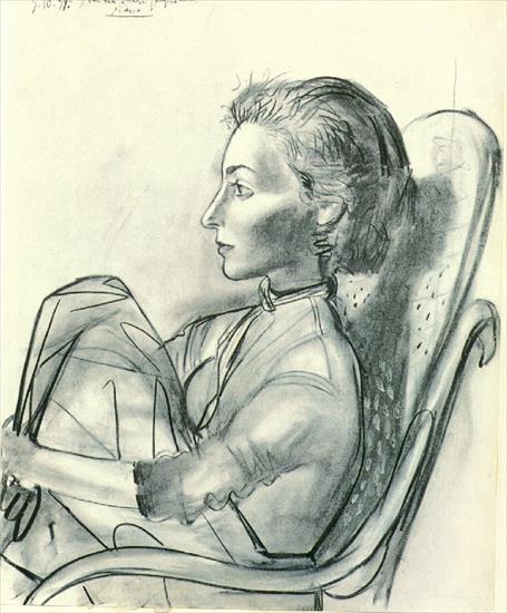 Picasso 1954 - Picasso Untitled. 5-October 1954. 92 x 73 cm. Oil  charcoal.jpg