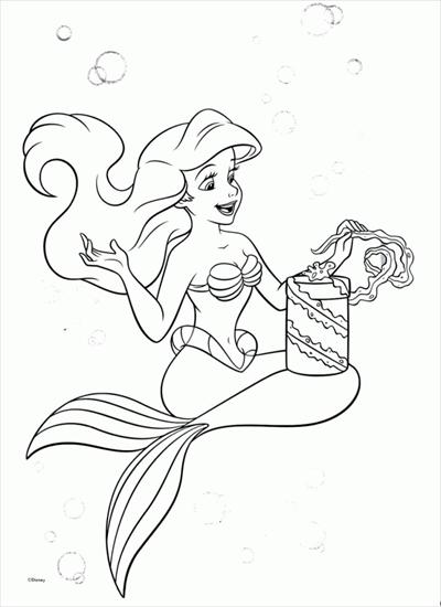 DISNEY Księżniczki - Księżniczki Disneya Ariel - kolorowanka 40.GIF