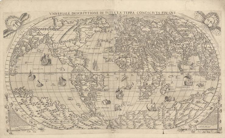 Antyczne mapy swiata - Universale Descrittione Di Tutta la Terra Consciuta Fin Oui1565.jpg