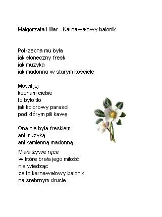 Świat poezji - Małgorzata Hillar - Karnawałowy balonik.JPG