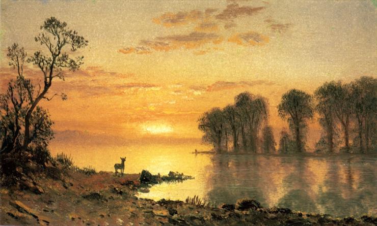 Albert Bierstads 1830  1902 - Bierstadt_Albert_Sunset_Deer_and_River.jpg