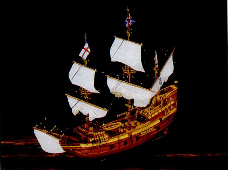 Mały Modelarz 2001.03 - Angielski Okręt Żaglowy z XVII wieku Mayflower - rys.jpg