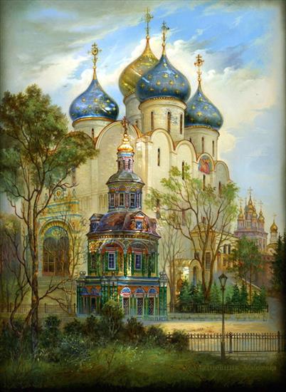 Kopuły Rosyjskich cerkwi w Fedoskino miniaturze - 1321.jpg