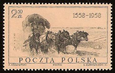 Znaczki polskie 1958 - 1960 - 0927 - 1958 - Wystawa 400 lat Poczty Polskiej w Warszawie.bmp