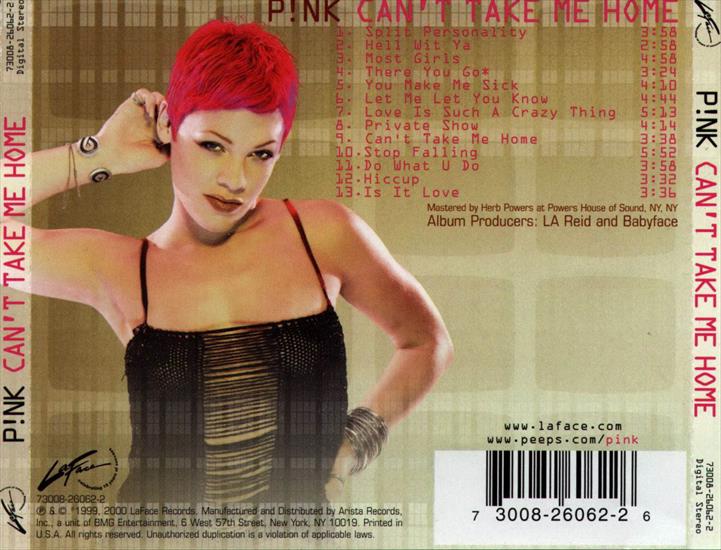Pink - Cant Take Me Home - 2000 - Pink-Can_t_Take_Me_Home-Trasera_original.jpg
