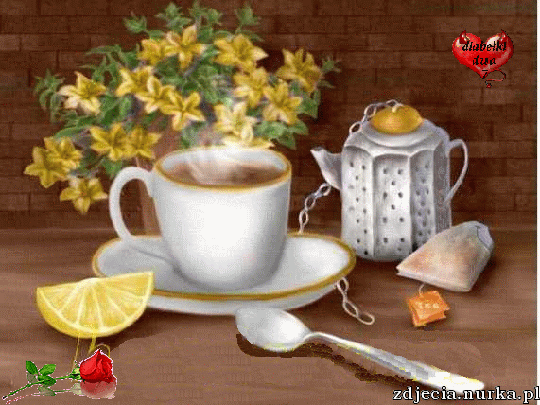 Miłego dnia - milego dnia ruchomy herbatka cytrynkaaa.gif