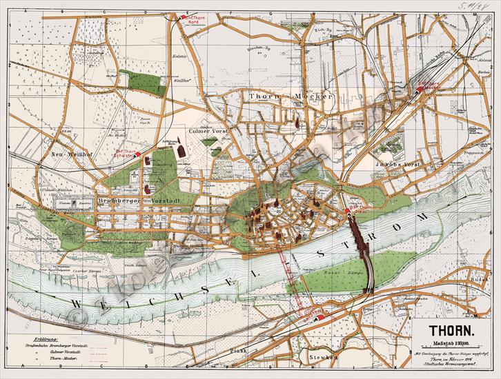 polskie stare mapy - THORN_1916 Toruń.jpg