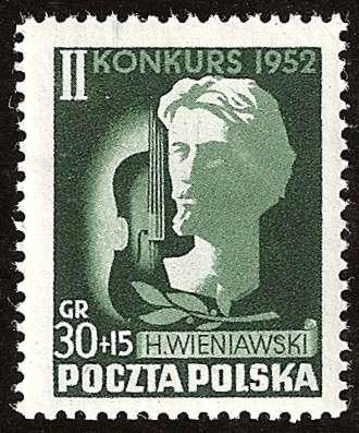 Znaczki polskie 1947 - 1952 - 647 - 1952 - II Konkurs skrzypcowy Kenryka Wieniawskiego.bmp