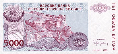 CHORWACJA - 1993 - 5000 dinarów Serbów Krajiny b.jpg